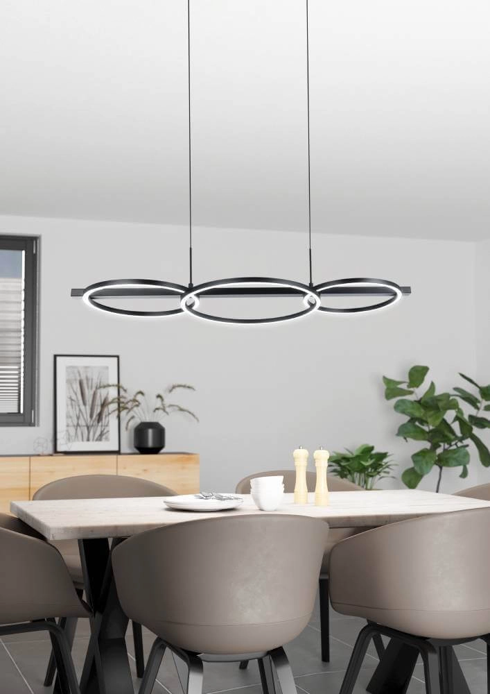 Hanglamp met ringen Lanacera zwart met goud Stars of Light 9008606221417