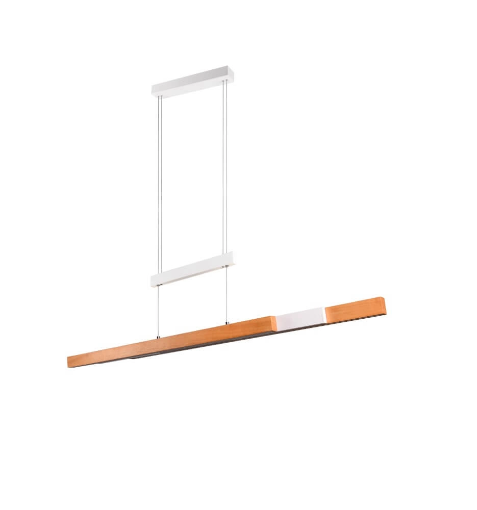 Kantoor hanglamp Trajan met houtlook en wit Trio 4017807613018