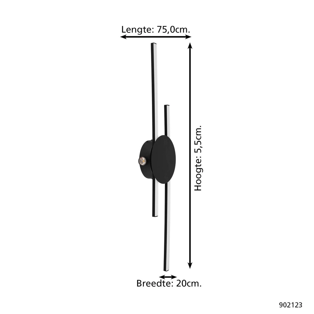 Design wandlamp Venticello zwart Eglo 9008606357437
