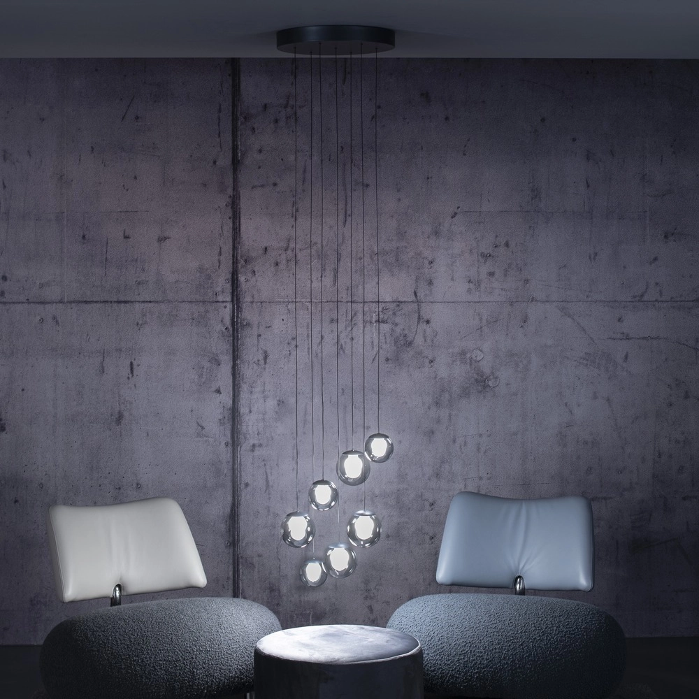 7-lichts hanglamp Pure Popup mystic grey Paul Neuhaus 4012248396674