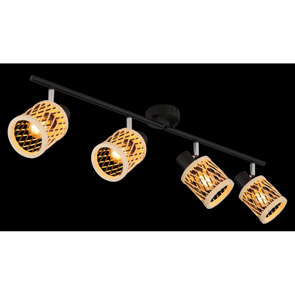 Wandlamp Mali 4-lichts zwart met kapjes Globo 9007371522729