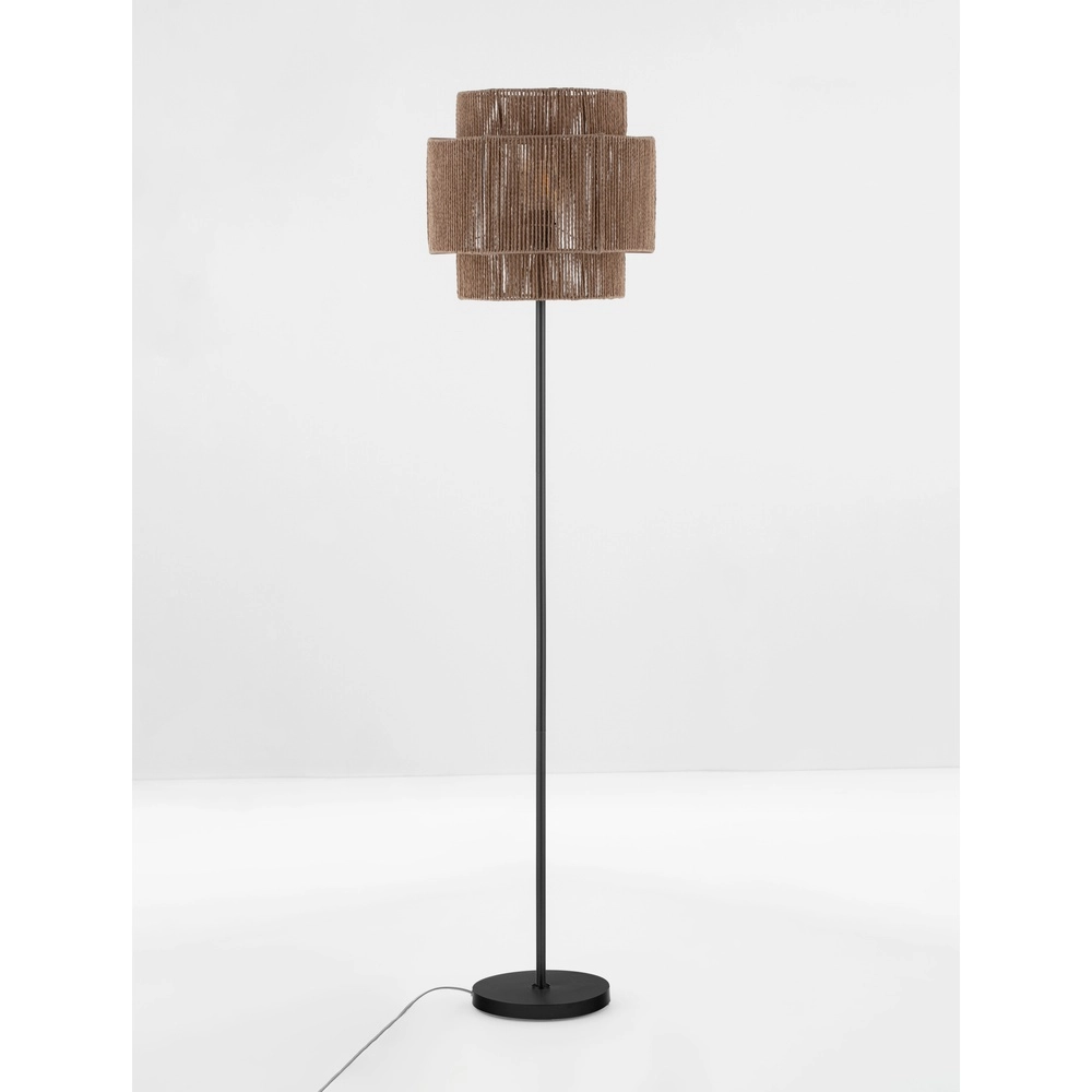 Vloerlamp Lito zwart en rotan Lyora 5212017454744