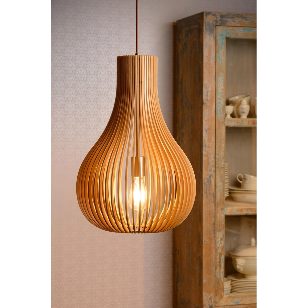Unieke hanglamp Bodo Ø 38cm hout Lucide 5411212010766