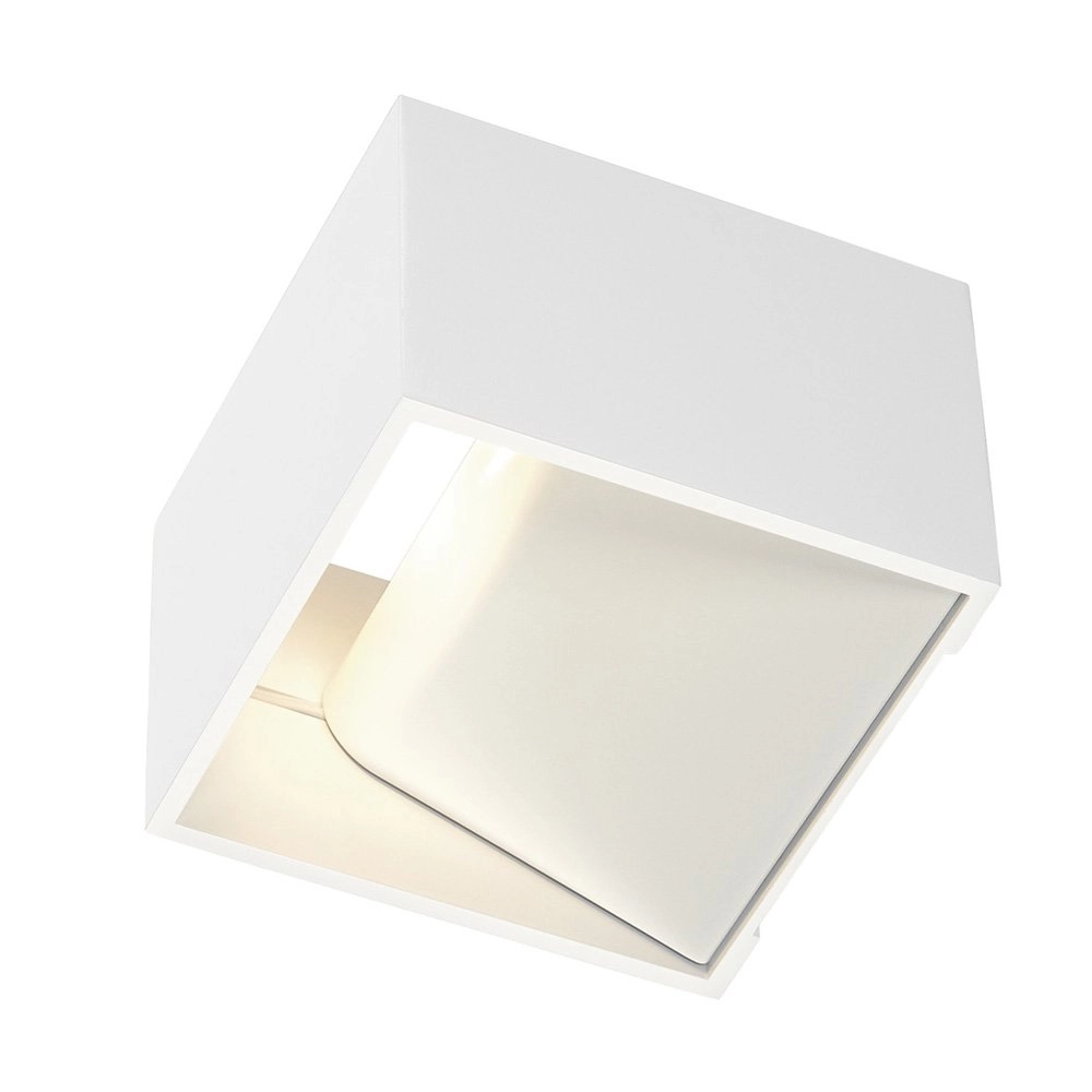 Wandlamp Logs Up - Down vierkant wit