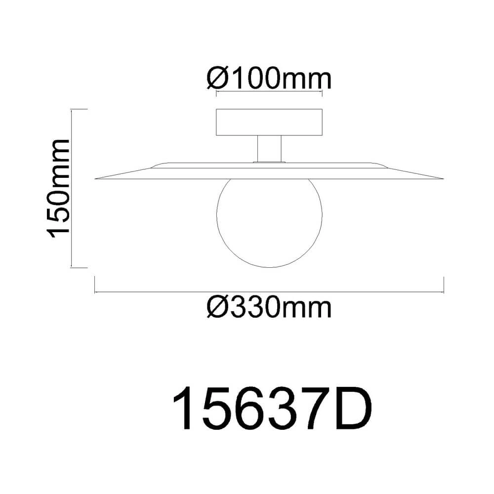 Zwarte plafondlamp Riga Ø 33cm Globo 9007371453023