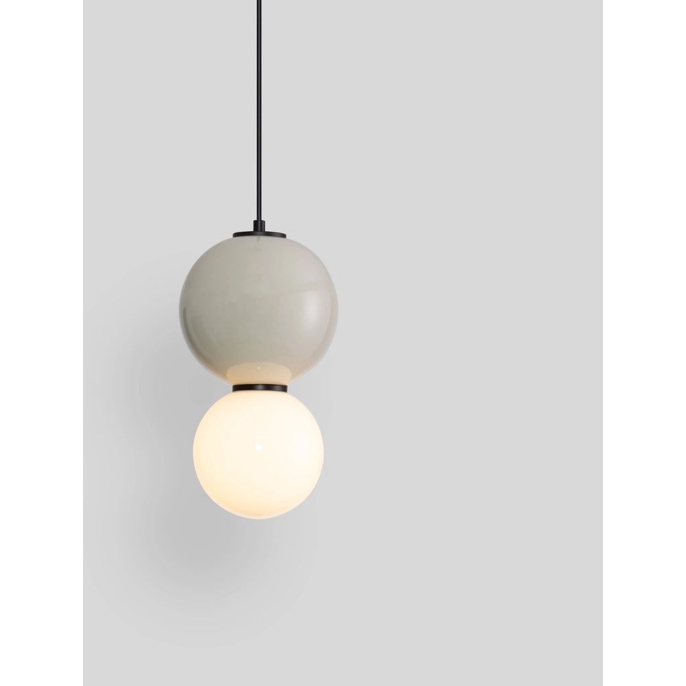 Hanglamp Noesis Ø 18cm licht grijs met wit Lyora 5212017483652