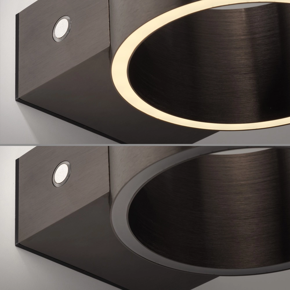 Oplaadbare wandlamp Pure Akku Clipse Donker bruin geborstel Paul Neuhaus 4012248393017