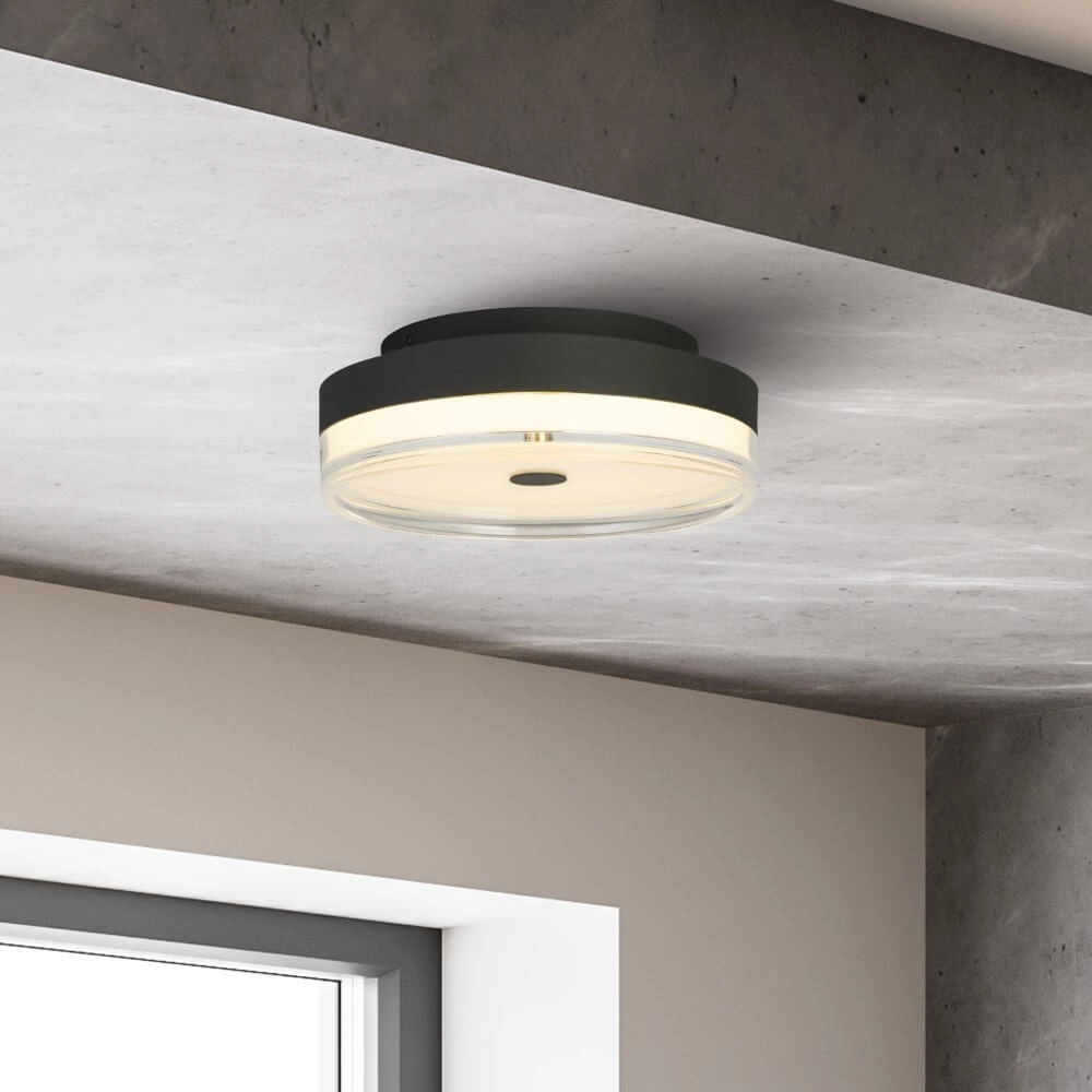 Plafondlamp Cyprus Ø 30cm zwart Searchlight 5053423273730