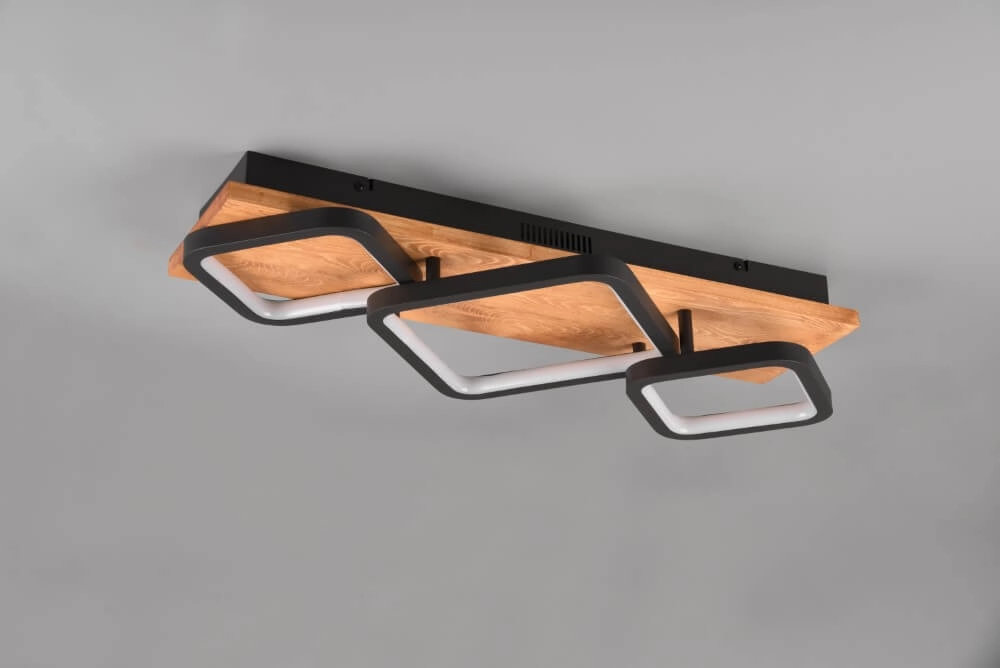 Design plafondlamp Rama 3800lm - hout met zwart Trio 4017807577075