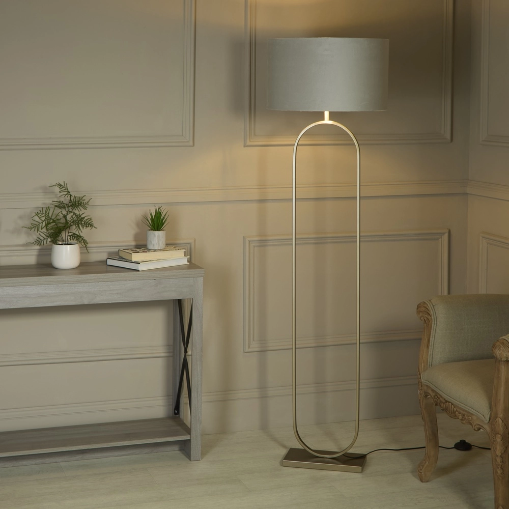 Vloerlamp Modish brons met grijze kap Searchlight 5053423307640