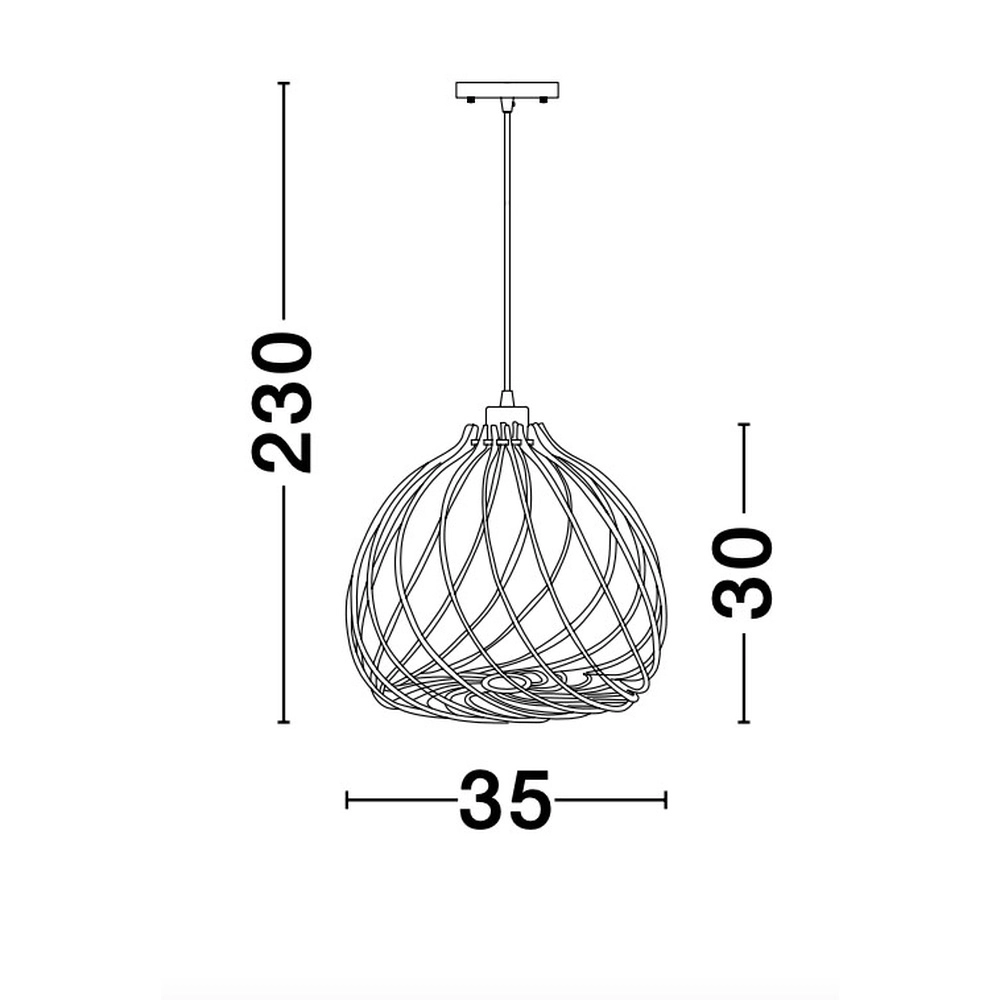 Houten hanglamp Adana Ø 35cm Lyora 5212017424952