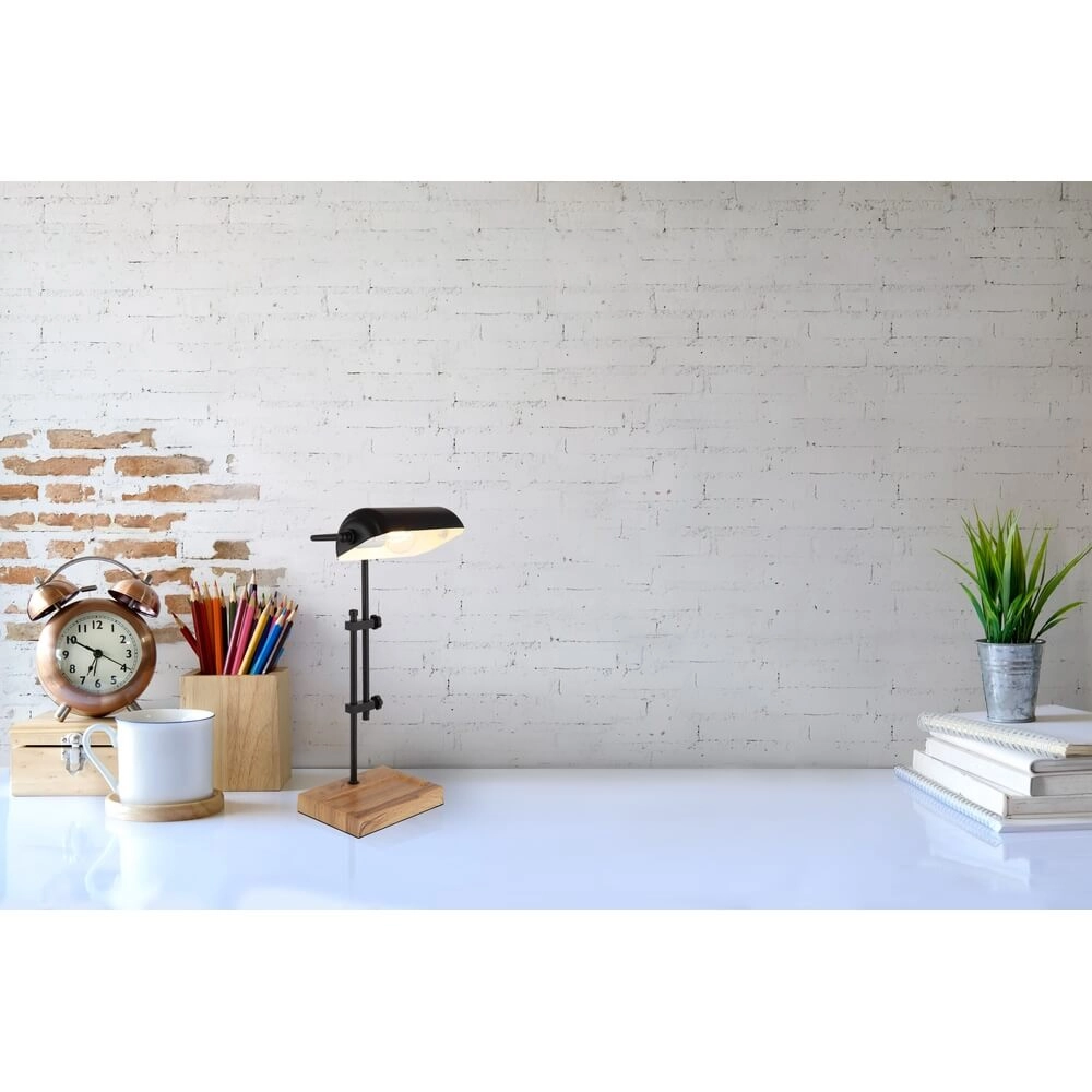 Bureaulamp Marid hout met zwart Globo 9007371474103