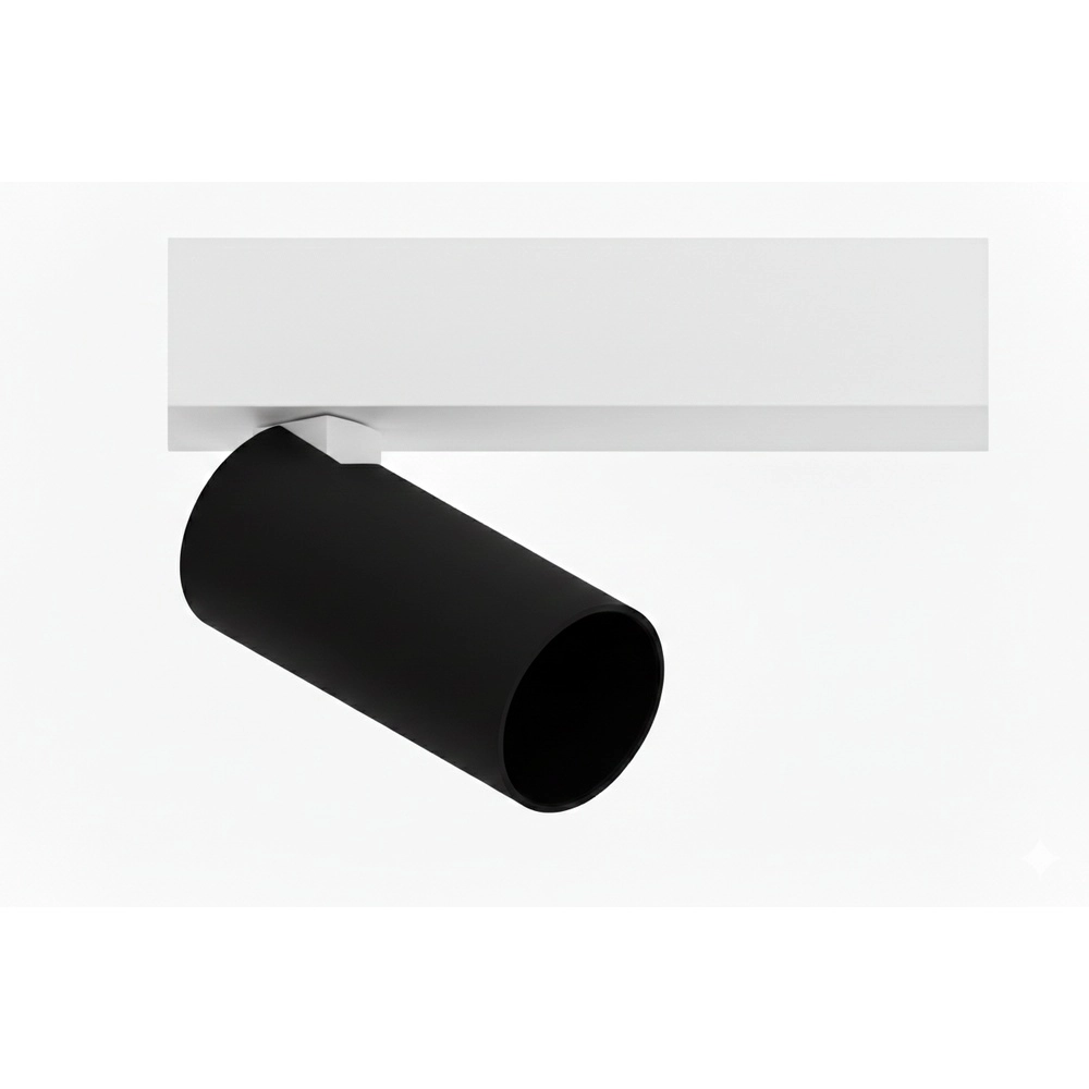 1-lichts opbouwspot Tevo Mini wit met zwart