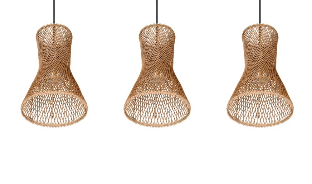 3-lichts hanglamp Bijou zwart met rotan Trio 4017807637298