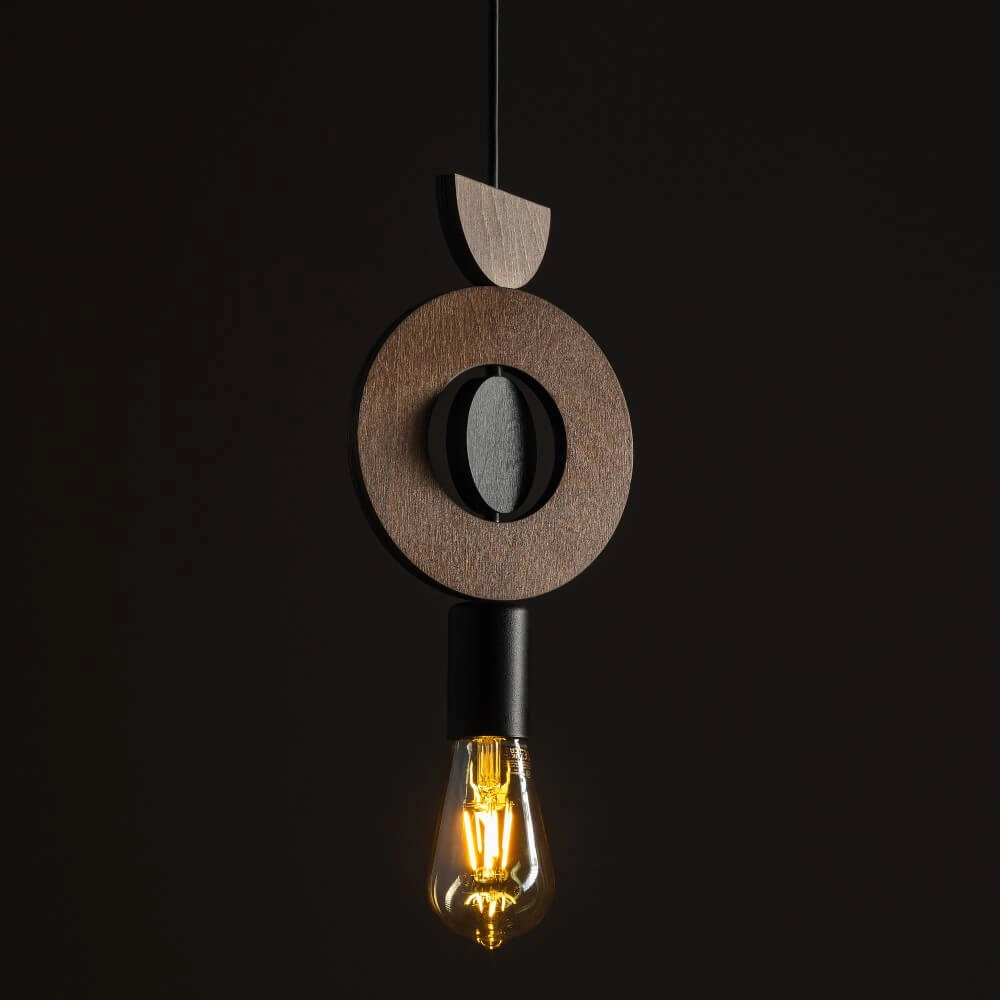 Design hanglamp Drops Wood D 1-lichts hout Lyora 5903139111768
