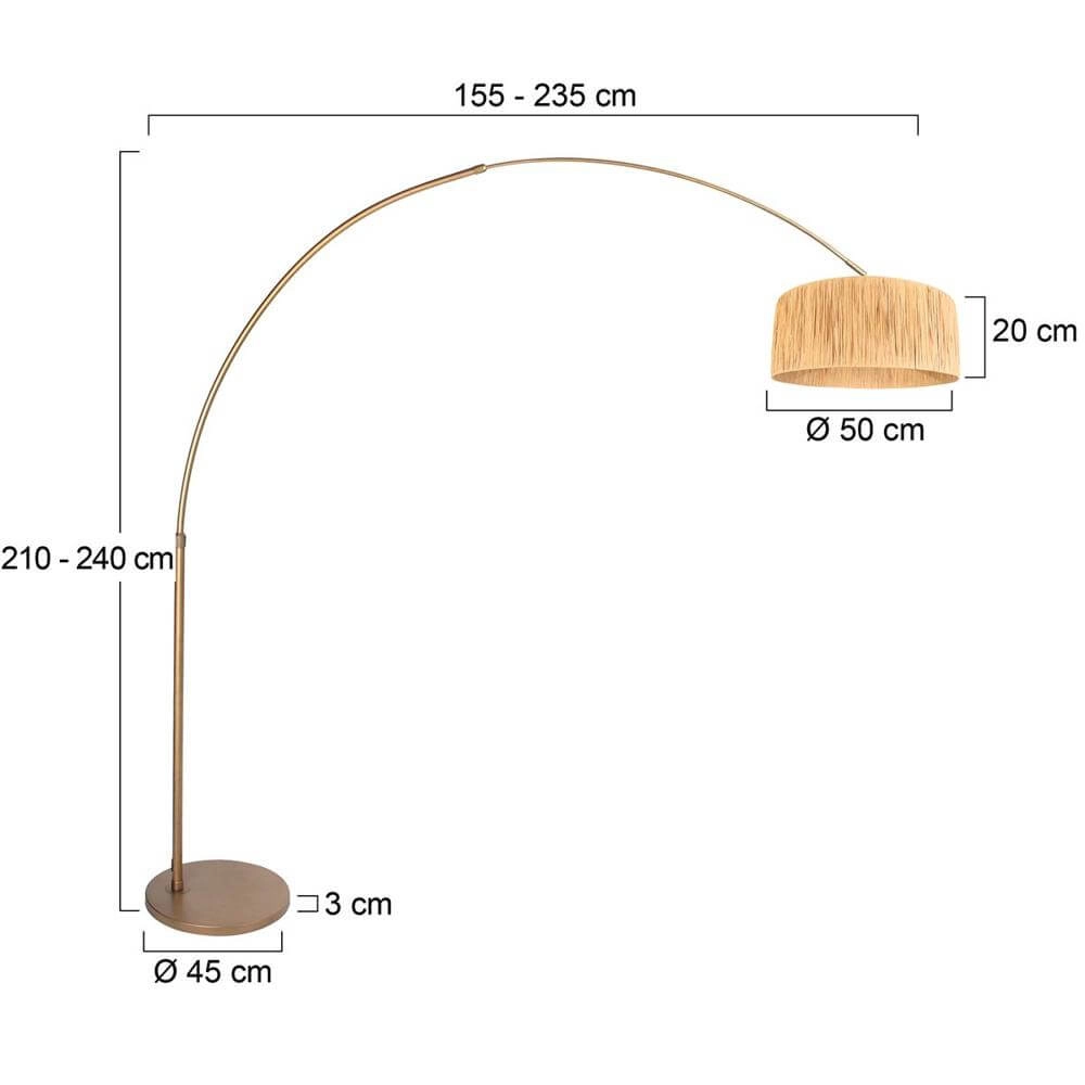 Booglamp Sparkled Light brons met strokleurige kap Steinhauer 8712746179842