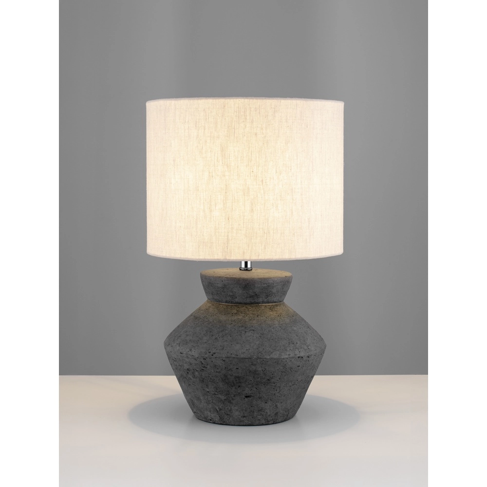 Tafellamp Plumage antraciet met crème kap