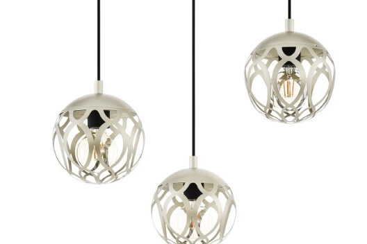 Decoratieve hanglamp Mirtazza 3-lichts zwart met creme Eglo 9002759990732
