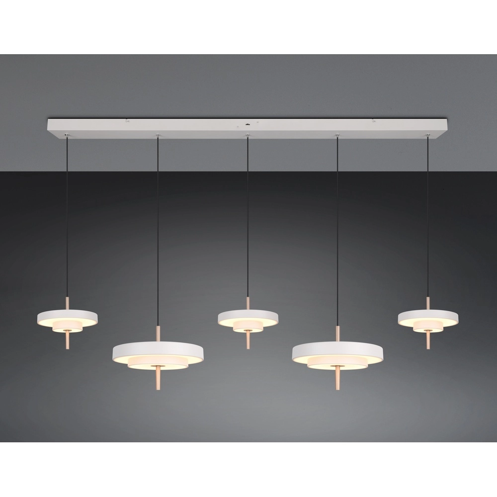 5-lichts hanglamp Keaton wit Trio 4017807655544