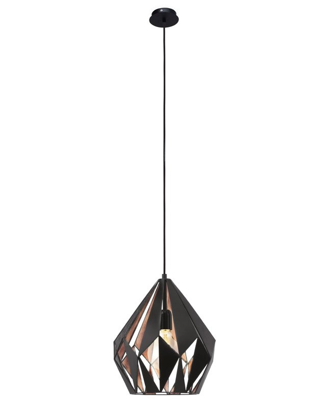 Hanglamp Carlton 1 31cm zwart met koper Eglo 9002759492540