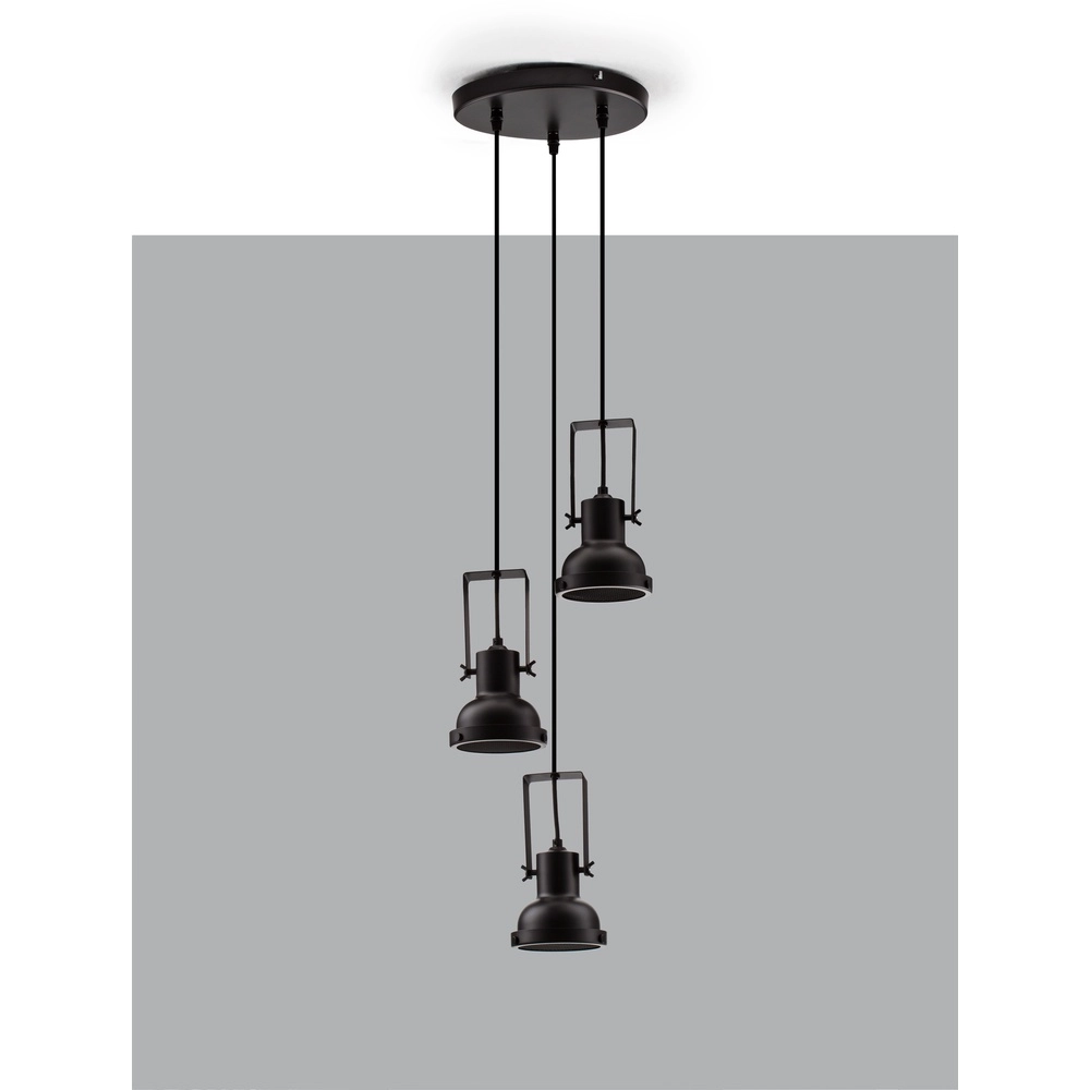 Hanglamp Ruvi 3-lichts zwart Lyora 5212017446336