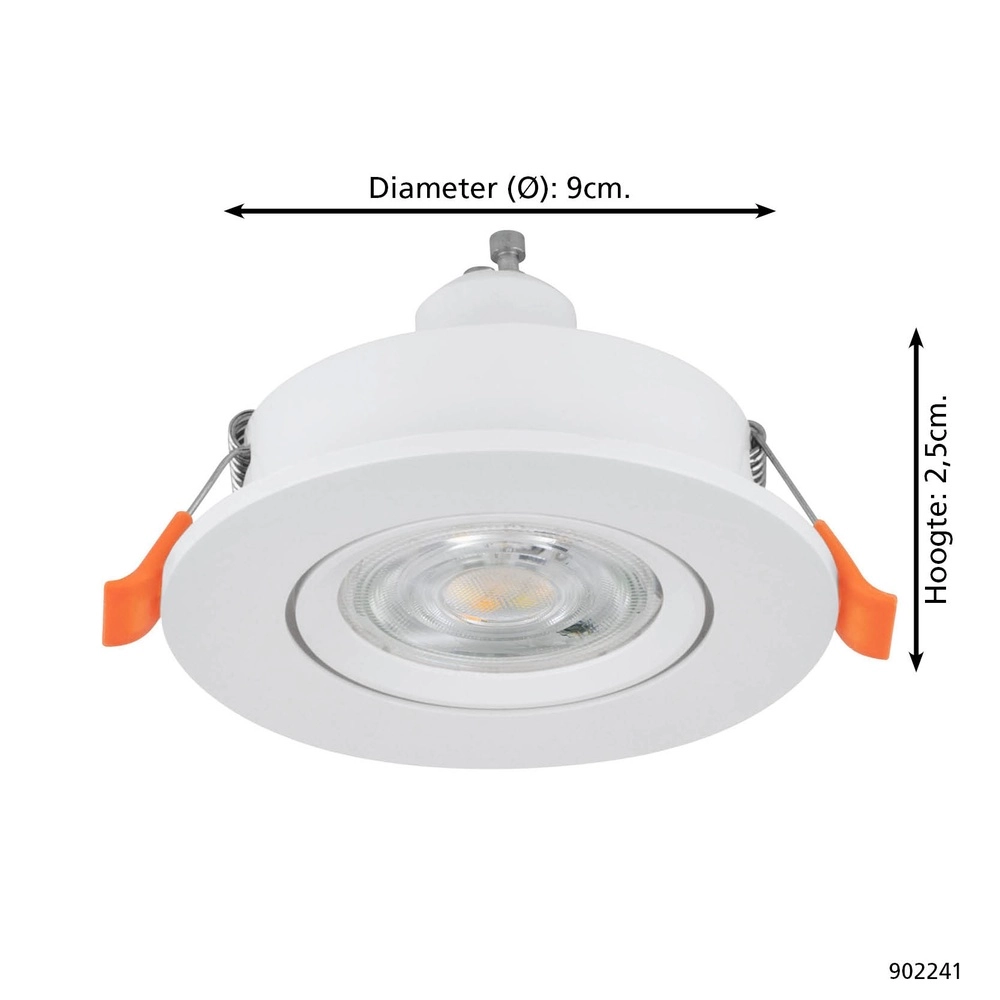 Inbouwspot Barranco wit Ø 9cm - 4,5W - 3000K Eglo 9008606359219