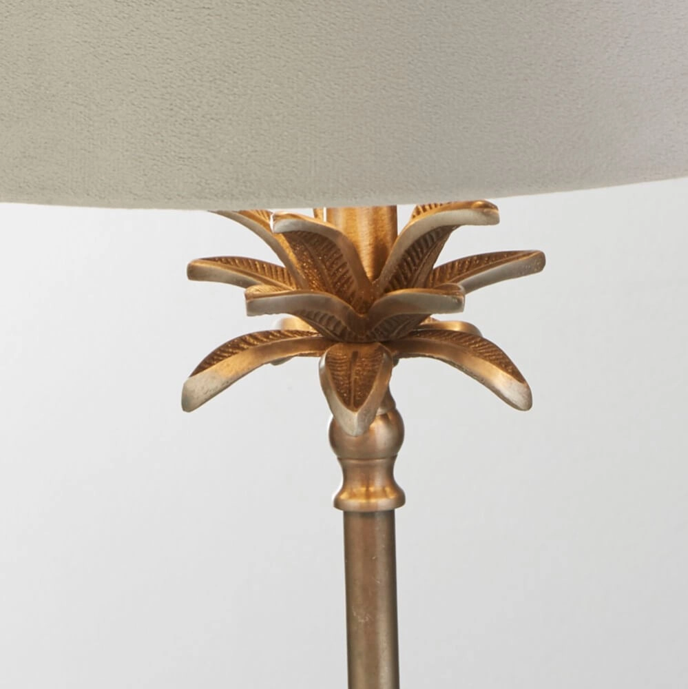 Tafellamp Palm goud met grijze kap Searchlight 5053423257471