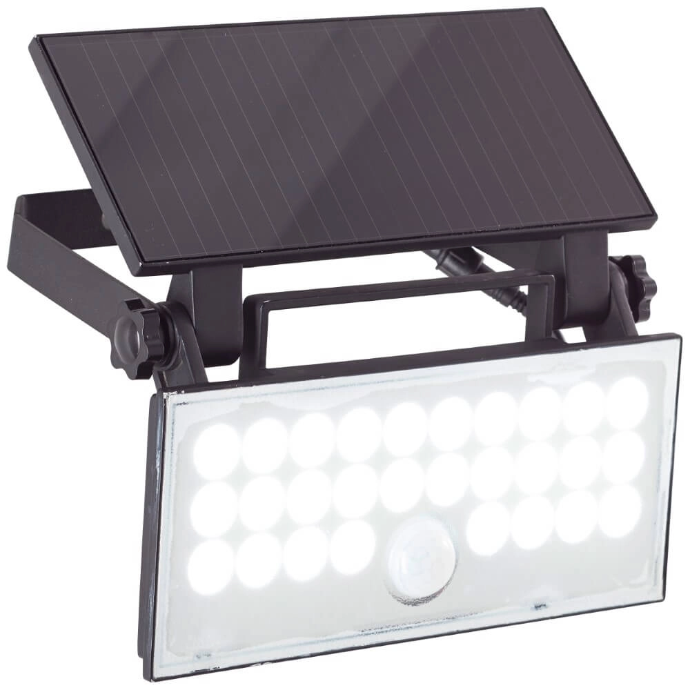 Zwarte muurlamp Luton solar