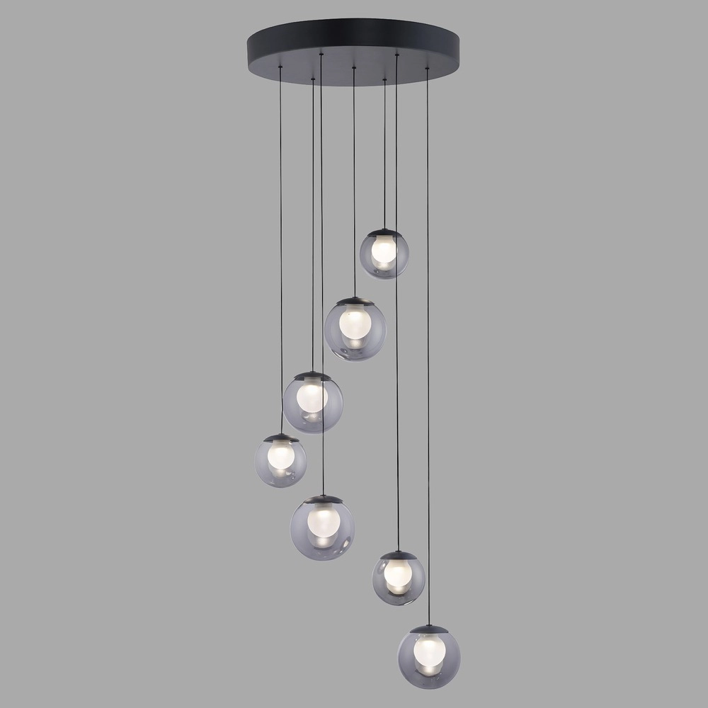 7-lichts hanglamp Pure Popup mystic grey