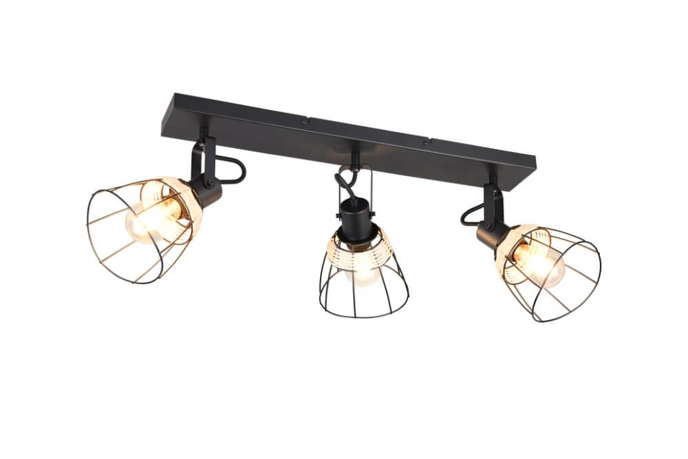 Zwarte plafondlamp Jerome design 4-lichts