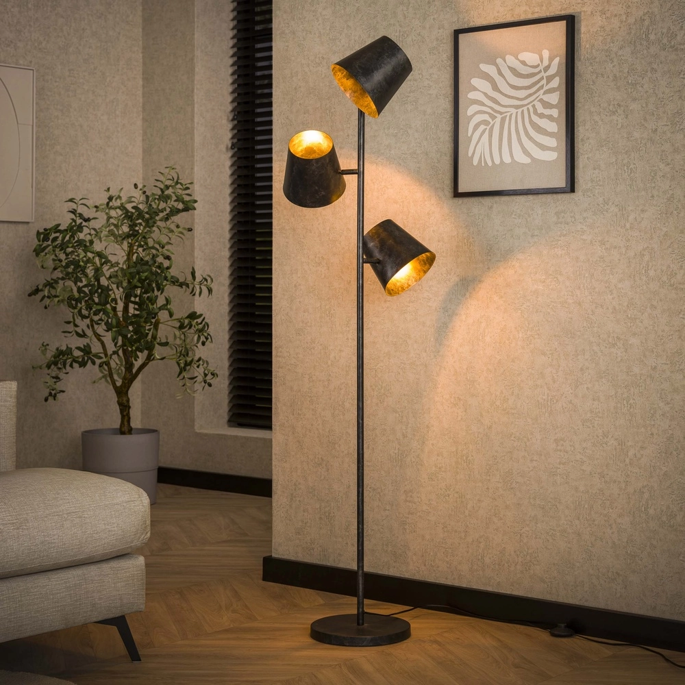 Rustieke vloerlamp Kinetic 167cm - charcoal