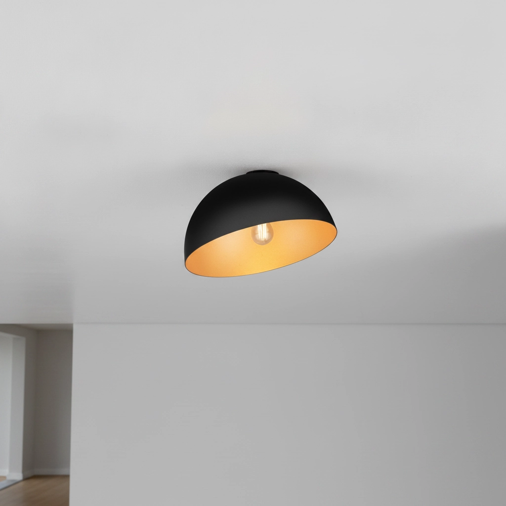 Plafondlamp Onia zwart met goud Ø 29cm