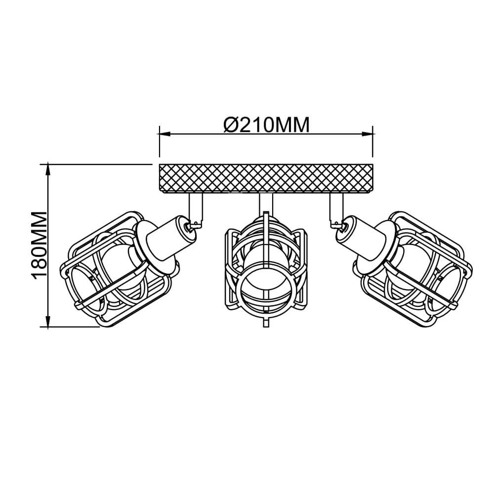 Industriële plafondlamp Gwen 3-lichts Brilliant 4004353409820