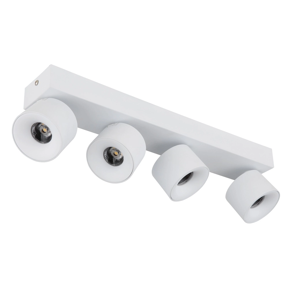 Strakke plafondlamp Rae 4-lichts wit Globo 9007371447657