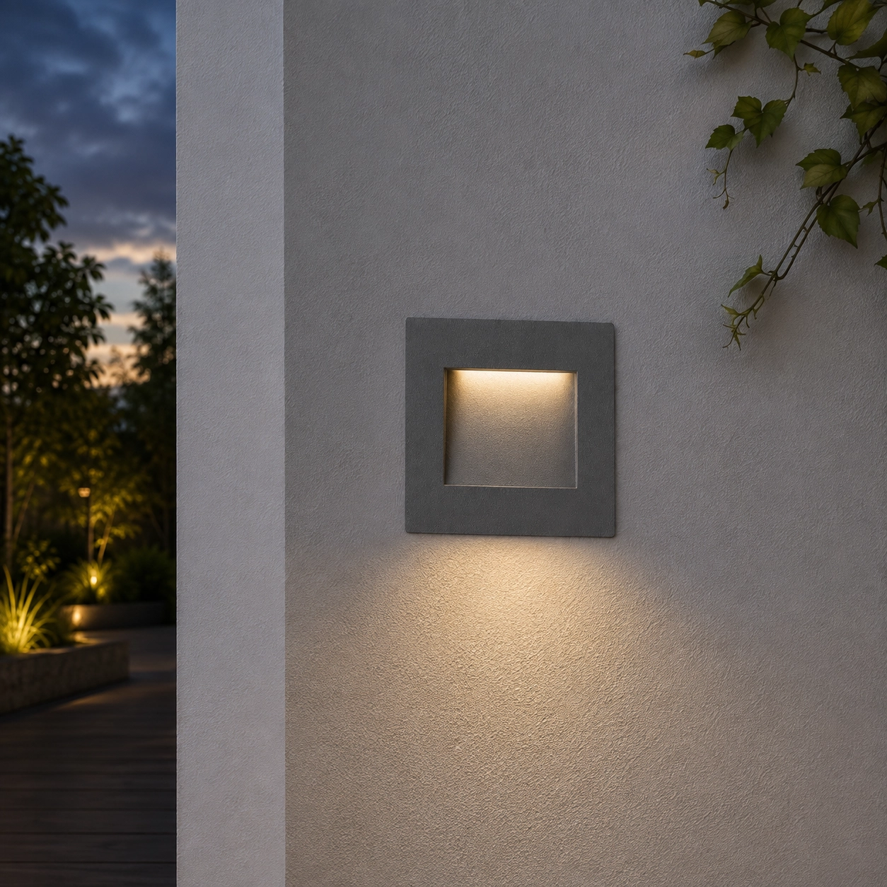 Inbouwlamp Krypton vierkant grijs 8cm