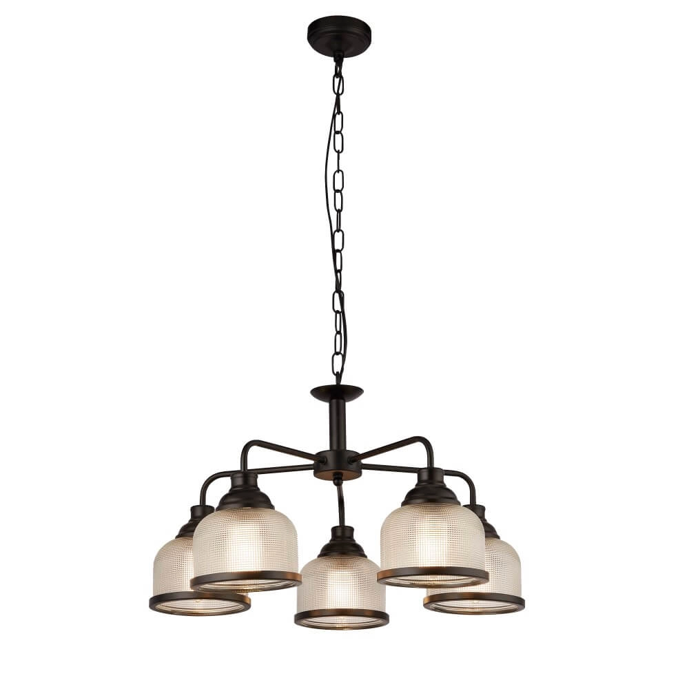 5-lichts hanglamp Highworth zwart Searchlight 5053423206295