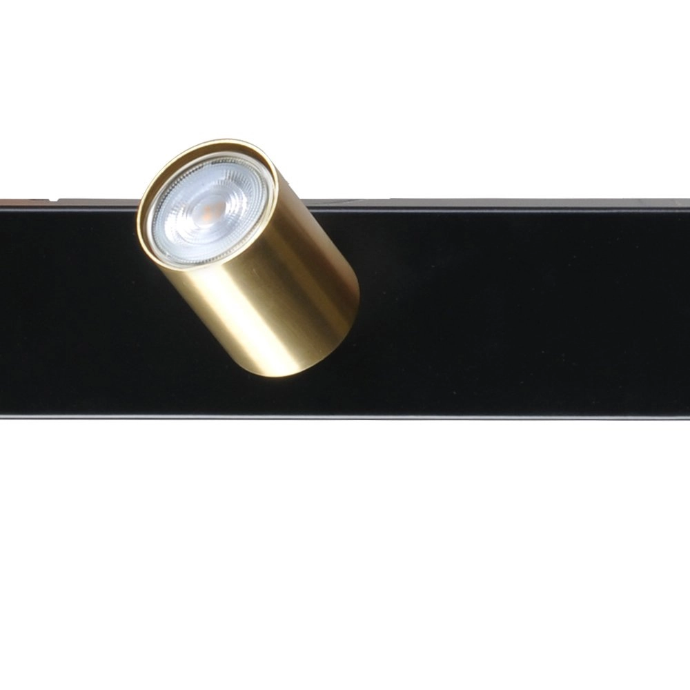 Plafondlamp zwart Bounce met 4 gouden spots Masterlight 8718121209272