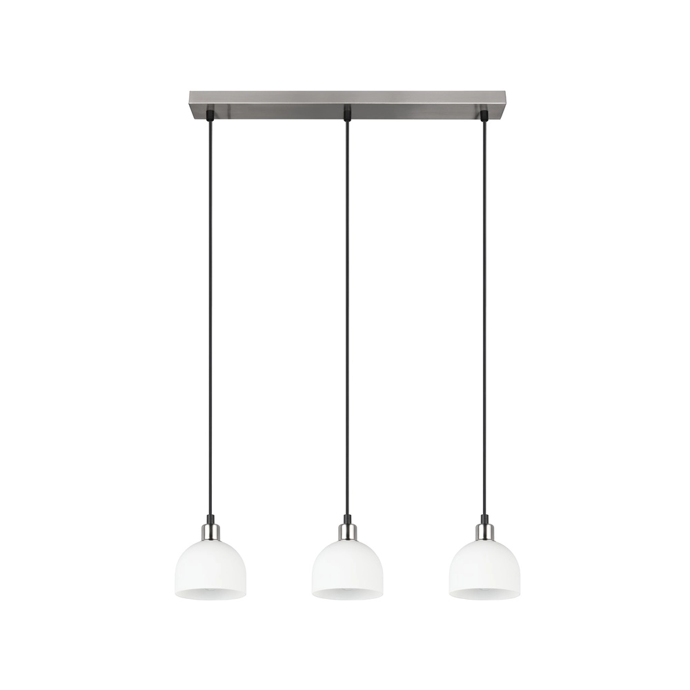 Nikkel hanglamp Molly 3-lichts wit glas Trio 4017807618099