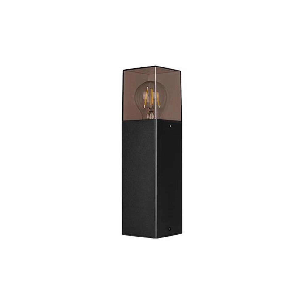 Moderne tuinlamp Denver zwart met smoke glas 30cm