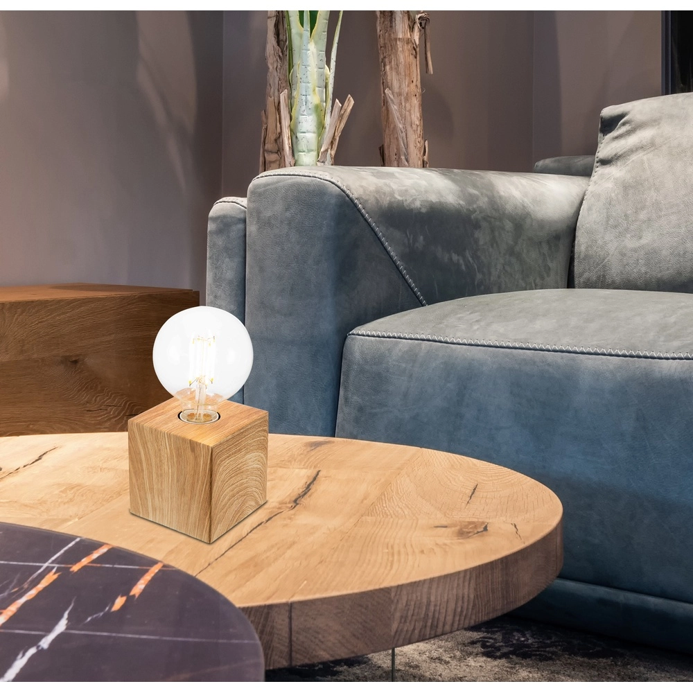 Houten tafellamp Leonie vierkant Globo 4048194041856
