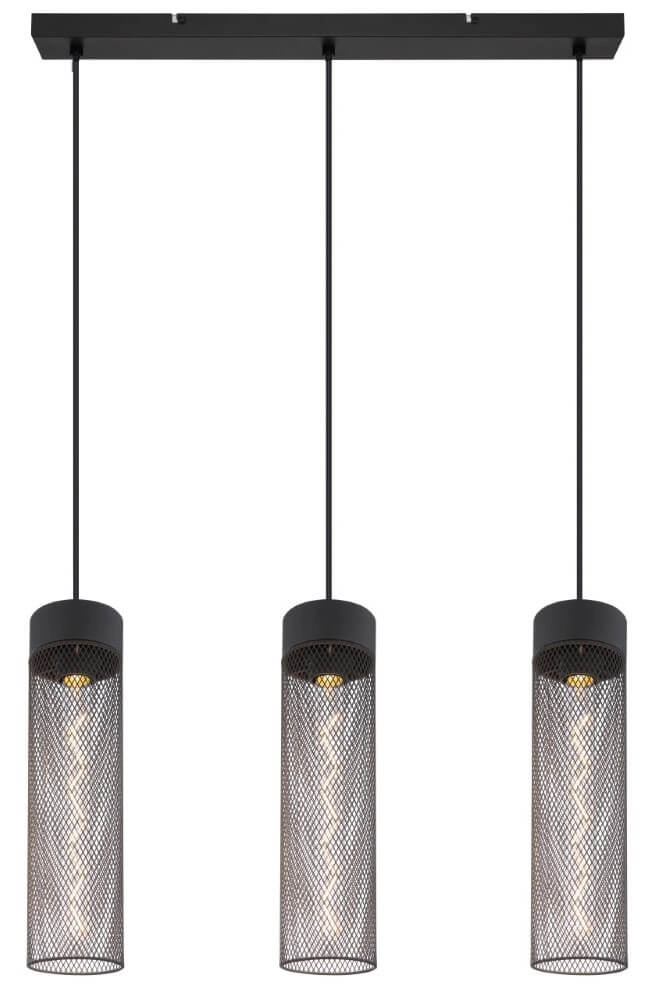 3-lichts hanglamp Hans zwart Globo 9007371432516