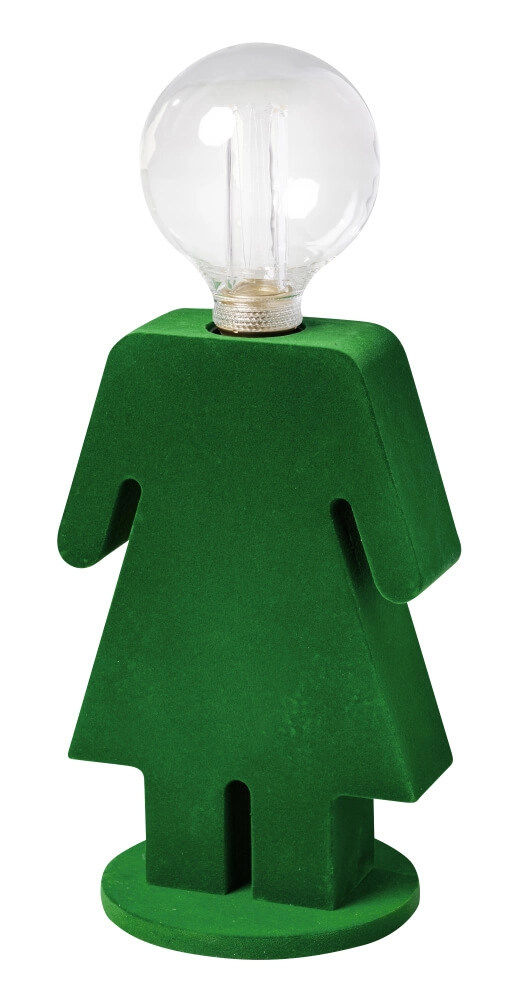 Houten tafellamp Eve Velvet groen Houten tafellamp Eve Velvet groen
