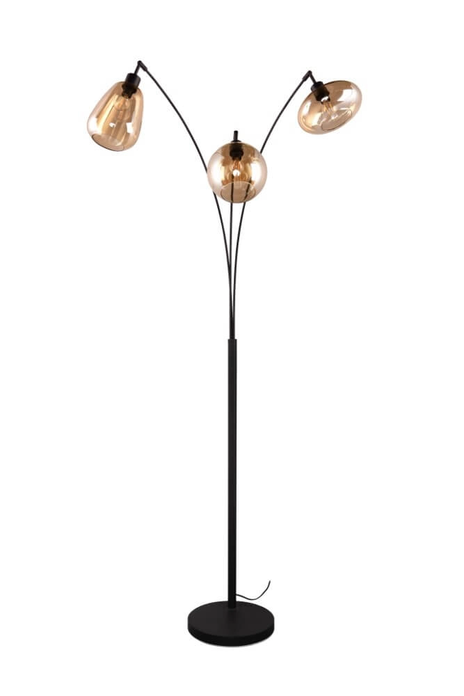 3-lichts vloerlamp Lumina met amber glas Trio 4017807597097