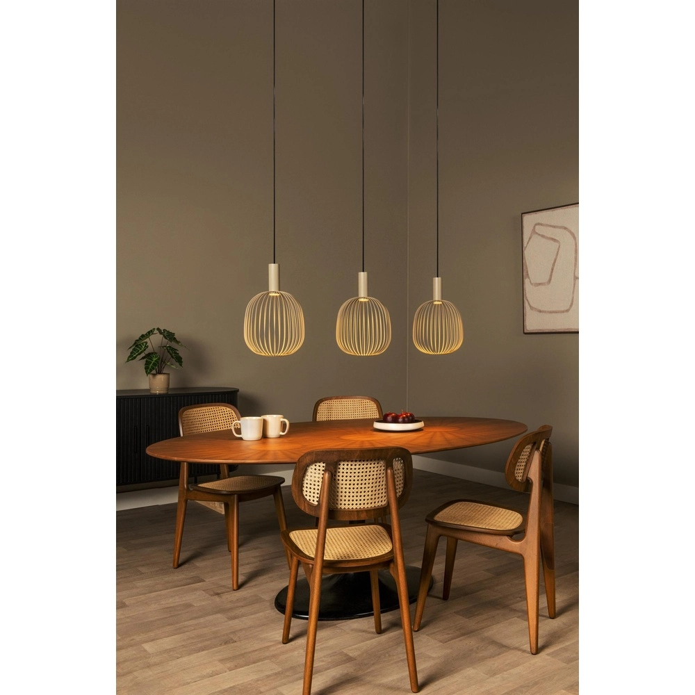 3-lichts hanglamp Esterel zand bruin mini GU10 Lucide 5411212212337