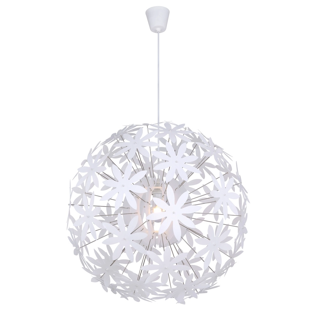 Witte hanglamp Stella bloemetjes Ø 60cm