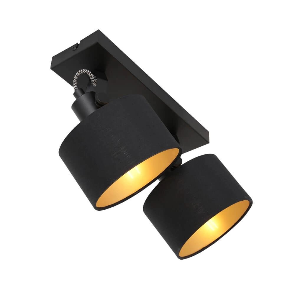 Zwarte plafondlamp Ornoir 2-lichts Steinhauer 8712746151411