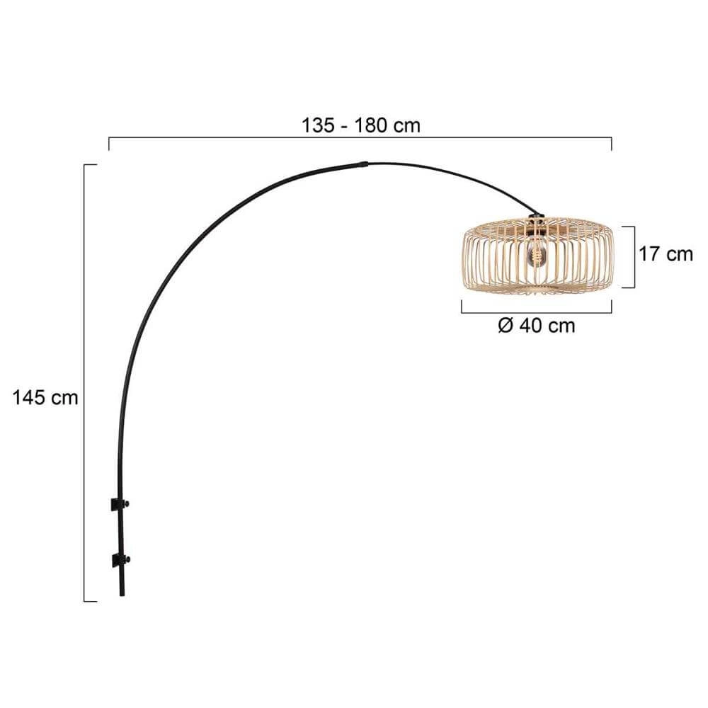 Zwarte wandlamp Sparkled Light bamboe Steinhauer 8712746176834