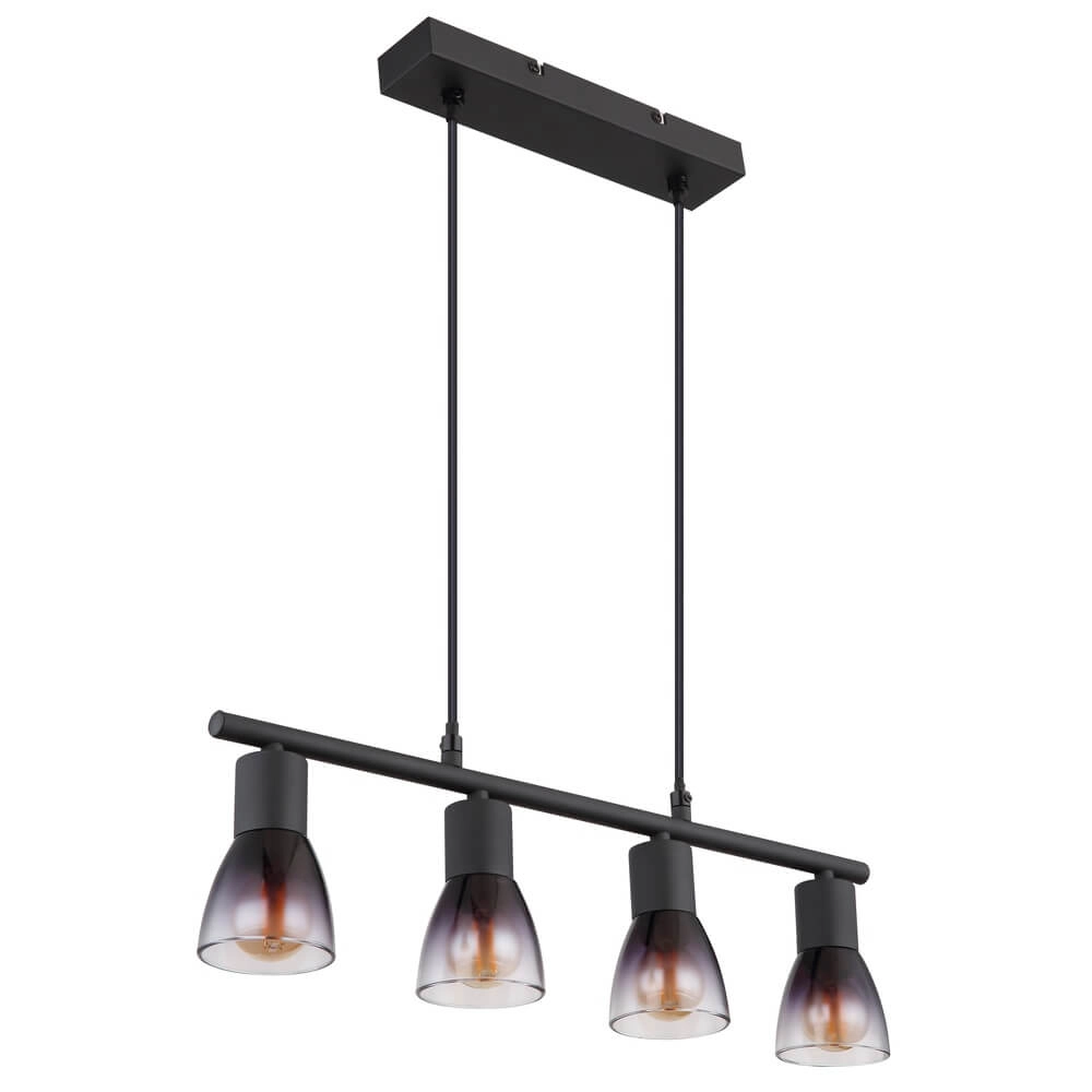 Zwarte hanglamp Satella 4-lichts Globo 9007371446933