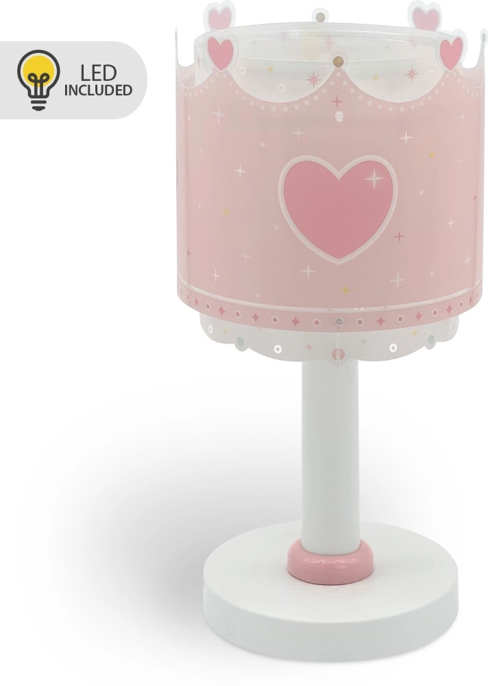 Kinderkamer tafellamp Little Queen roze glow in the dark