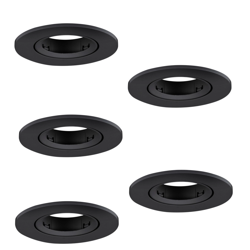 Set van 5 inbouwspots Barranco zwart Ø 9cm Eglo 9008606359134